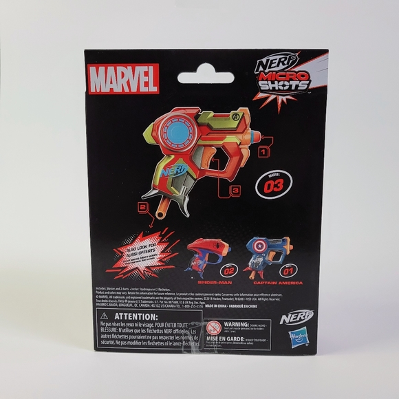 NERF Micro Shots Marvel Iron Man, Collectible MicroShots series, Iron Man - Picture 5 of 6